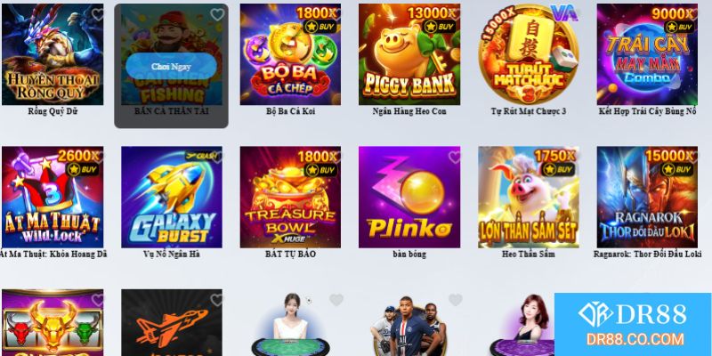 Kho game tại DR88 đồ sộ thu hút đa dạng người chơi