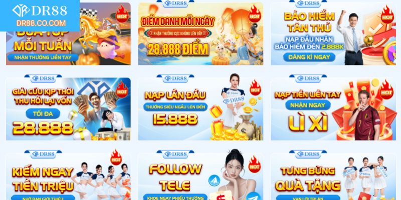 Khuyến mãi DR88 ngập tràn, thưởng nạp đầu lên tới 15.888K